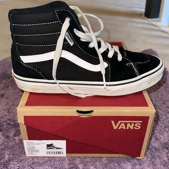 Vans Filmore Hi High Top Black/ White Sneakers Size 5 Unisex - Picture 14 of 16